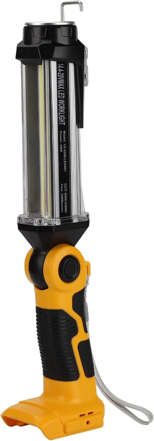 2000LM LED Work Light for Dewalt 20V Li-ion Battery 35W Flashlight for Camping