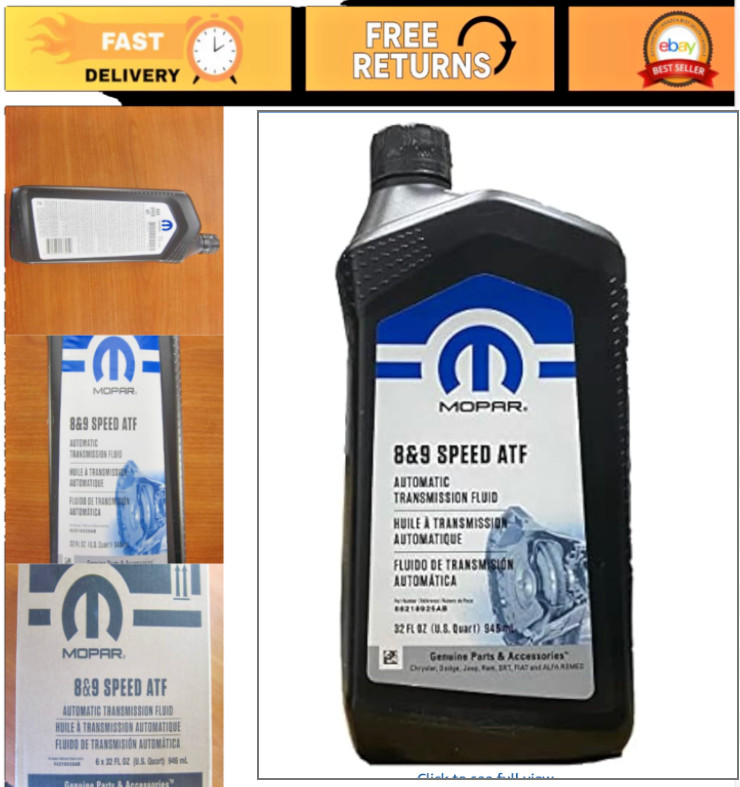 8 & 9 Speed Automatic Transmission Fluid for Chrysler Dodge Jeep Ram - New OEM