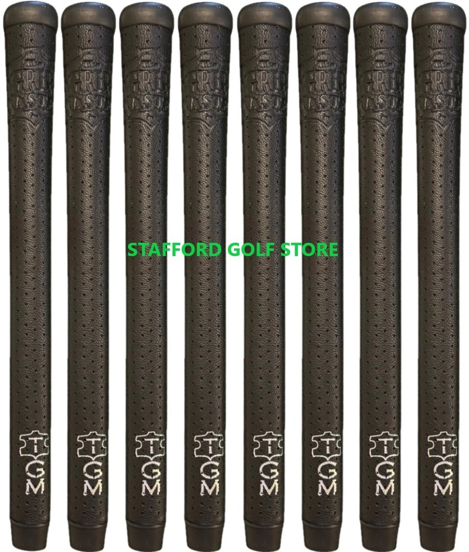 The Grip Master Kidd Leather Golf Swing Grips Midsize .60" Round Black Set of 8