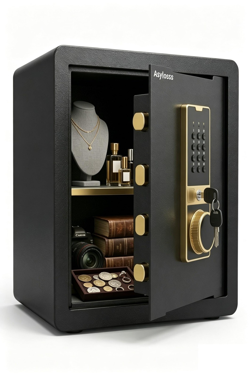 Asylosss 1.8 Cuft Fireproof Safe Box Home Security Digital Keypad + Spare Keys