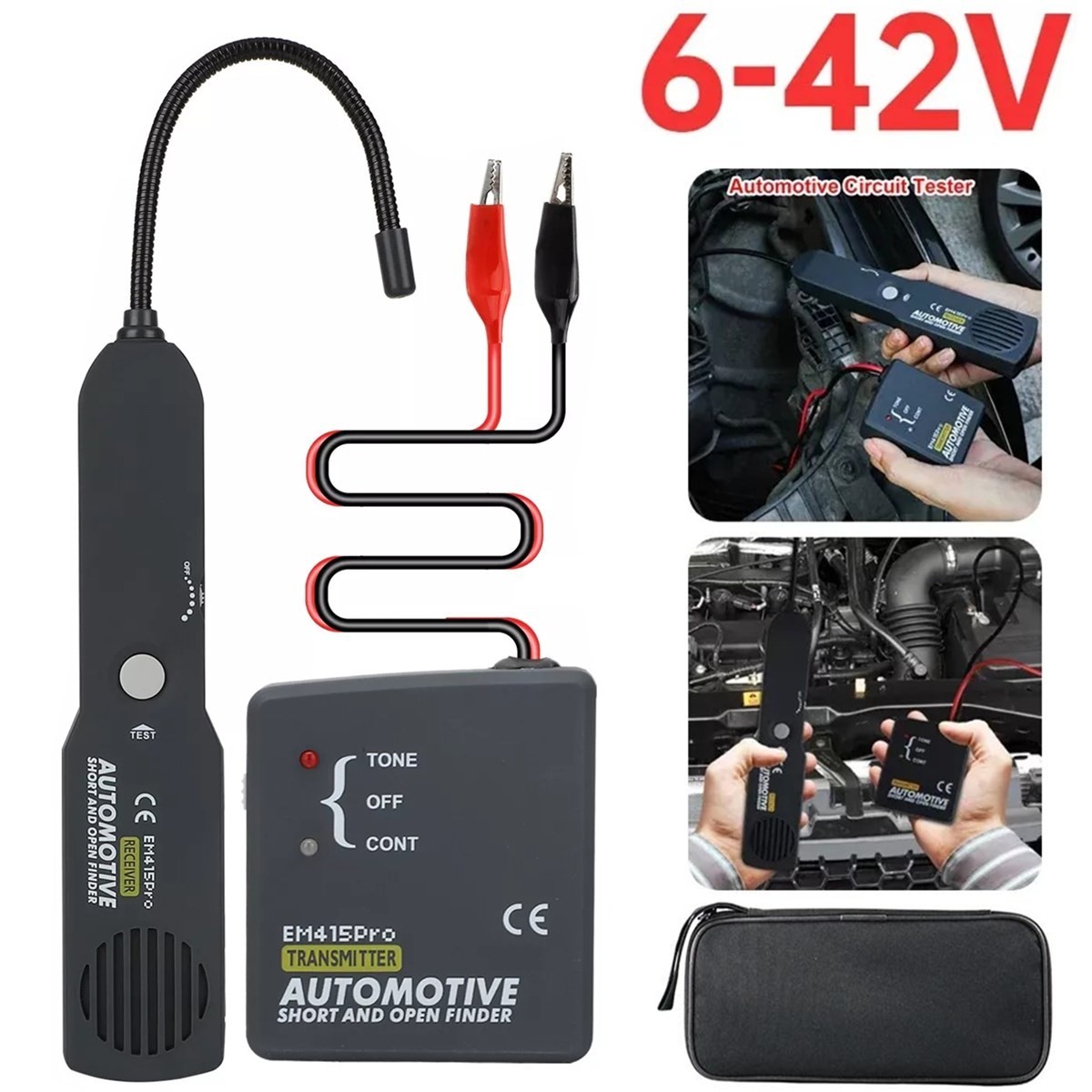 Automotive Short Open Finder Circuit Tester DC 6-42V Auto Car Wire Tracker Tools