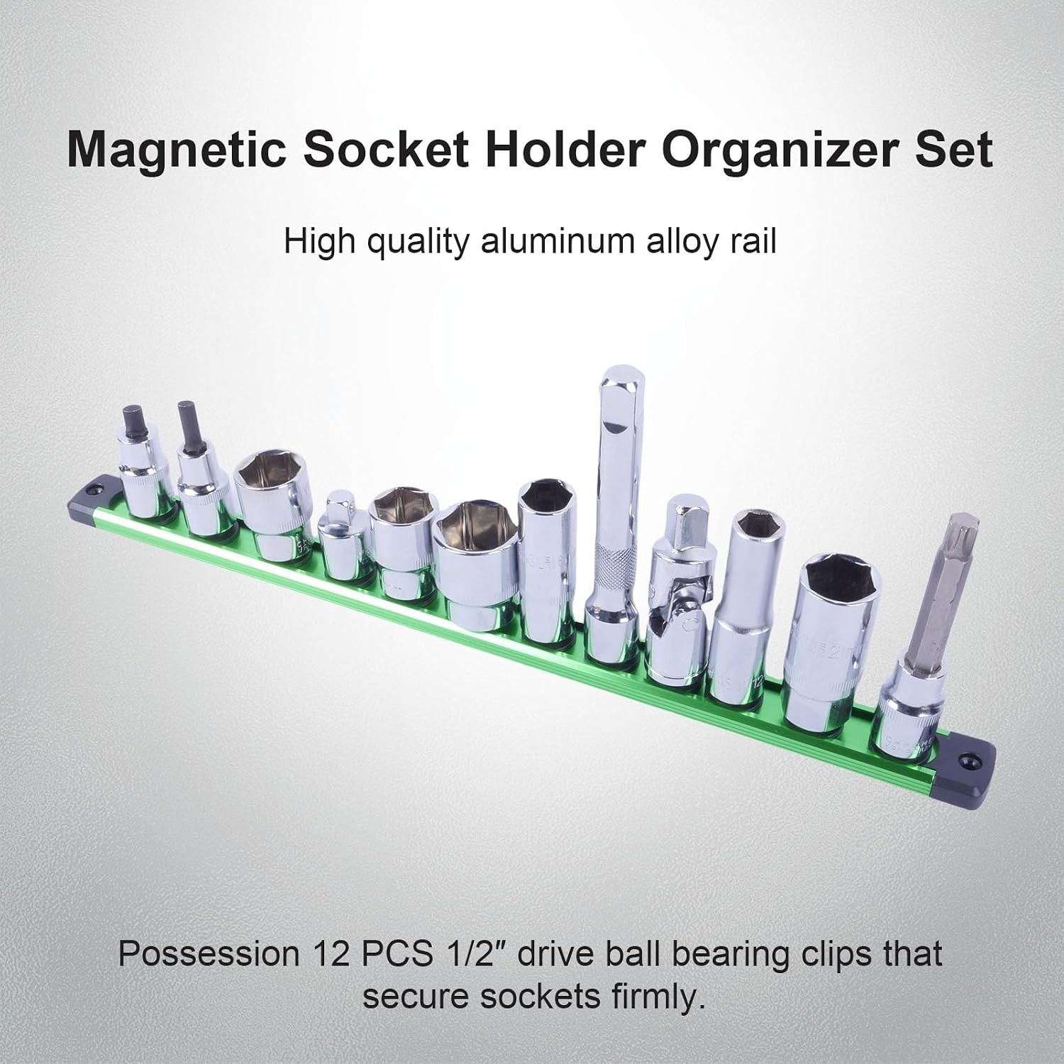 Magnetic Socket Holder Organizer Set:1/2-Inch Drive Socket Trays Socket, 360°...