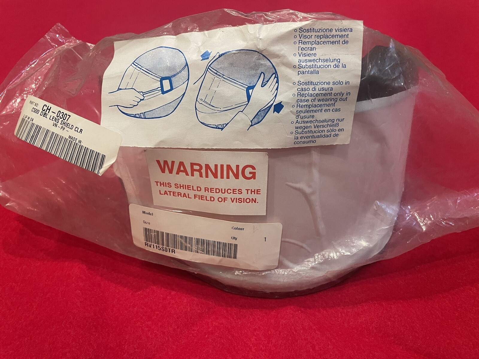 NOS Snowmobile Helmet Face Shield Part CH-0307 Double Lens Clear C500