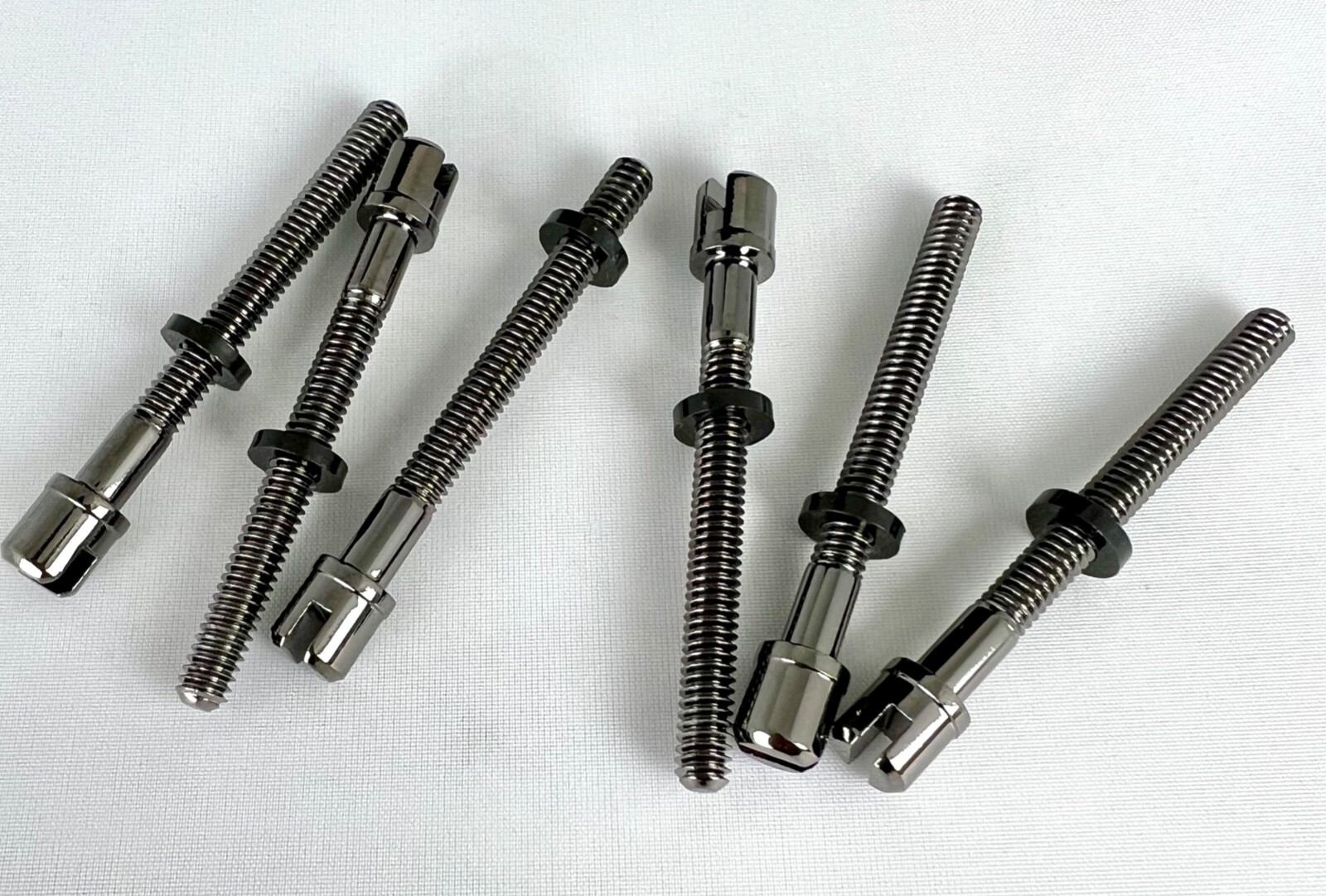 Sonor Slotted Tension Rods Black Chrome (6 pack) 12-24x55mm  7/32" 190 343 07