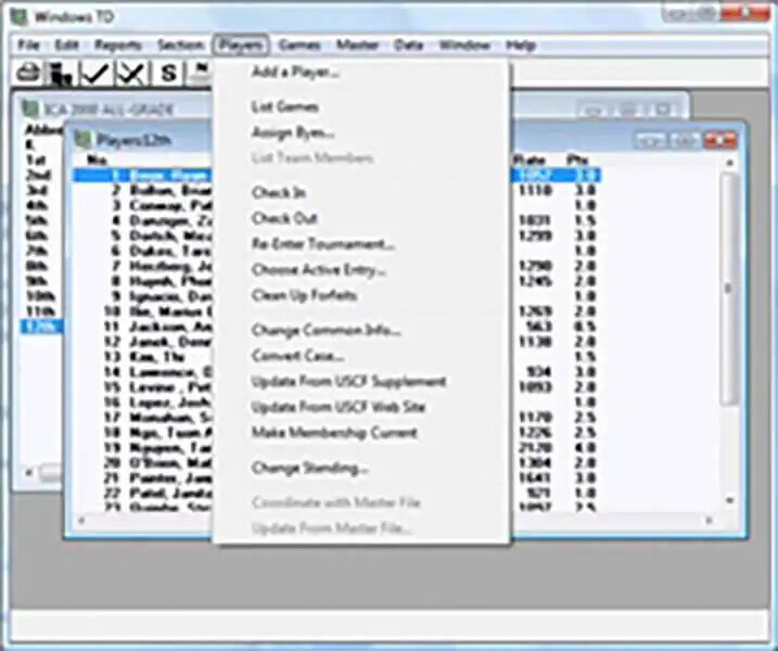 WIN - WinTD Tournament Director Software