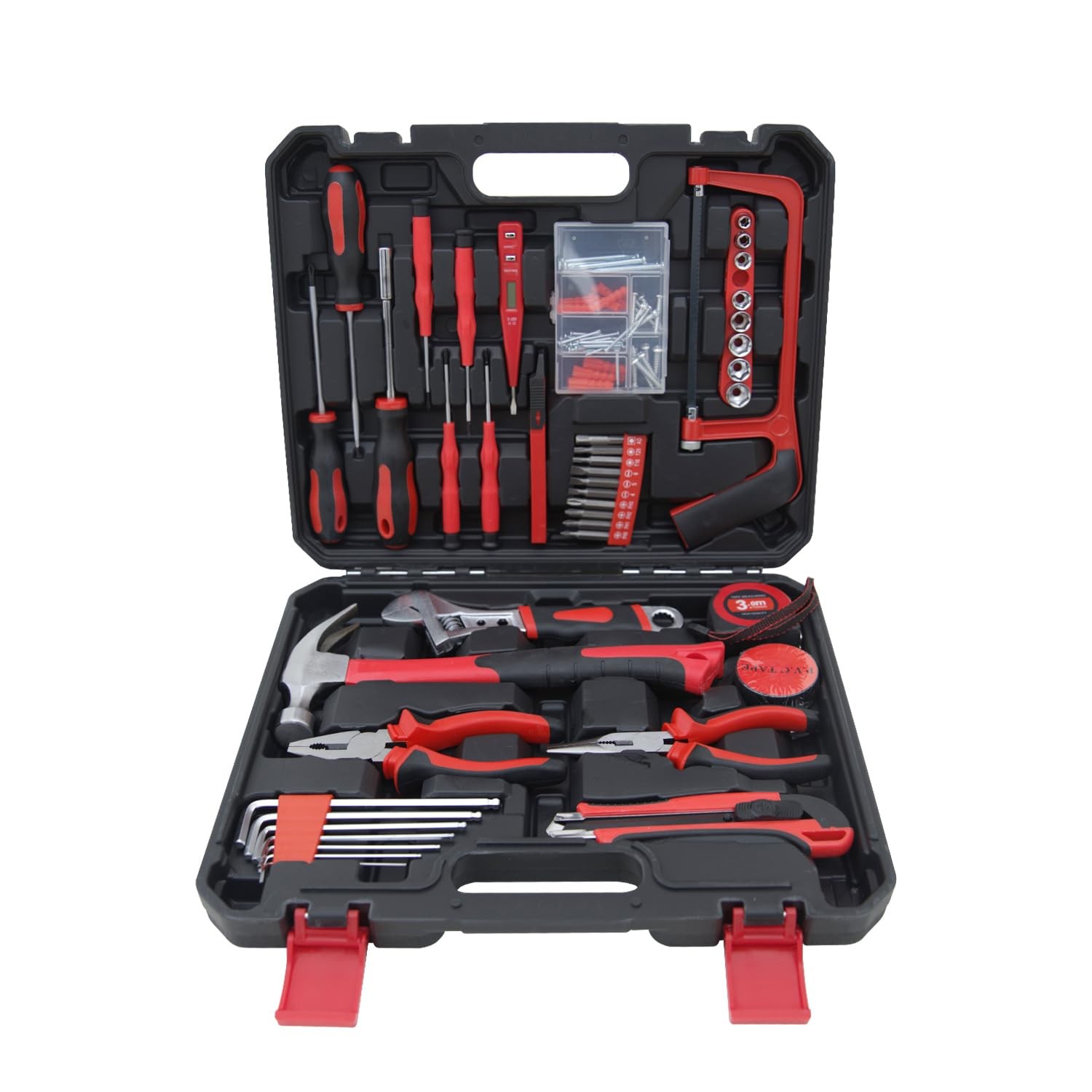 Hantinstom 108-Piece Household Tools Kit Essential Home Repair Set with Plastic