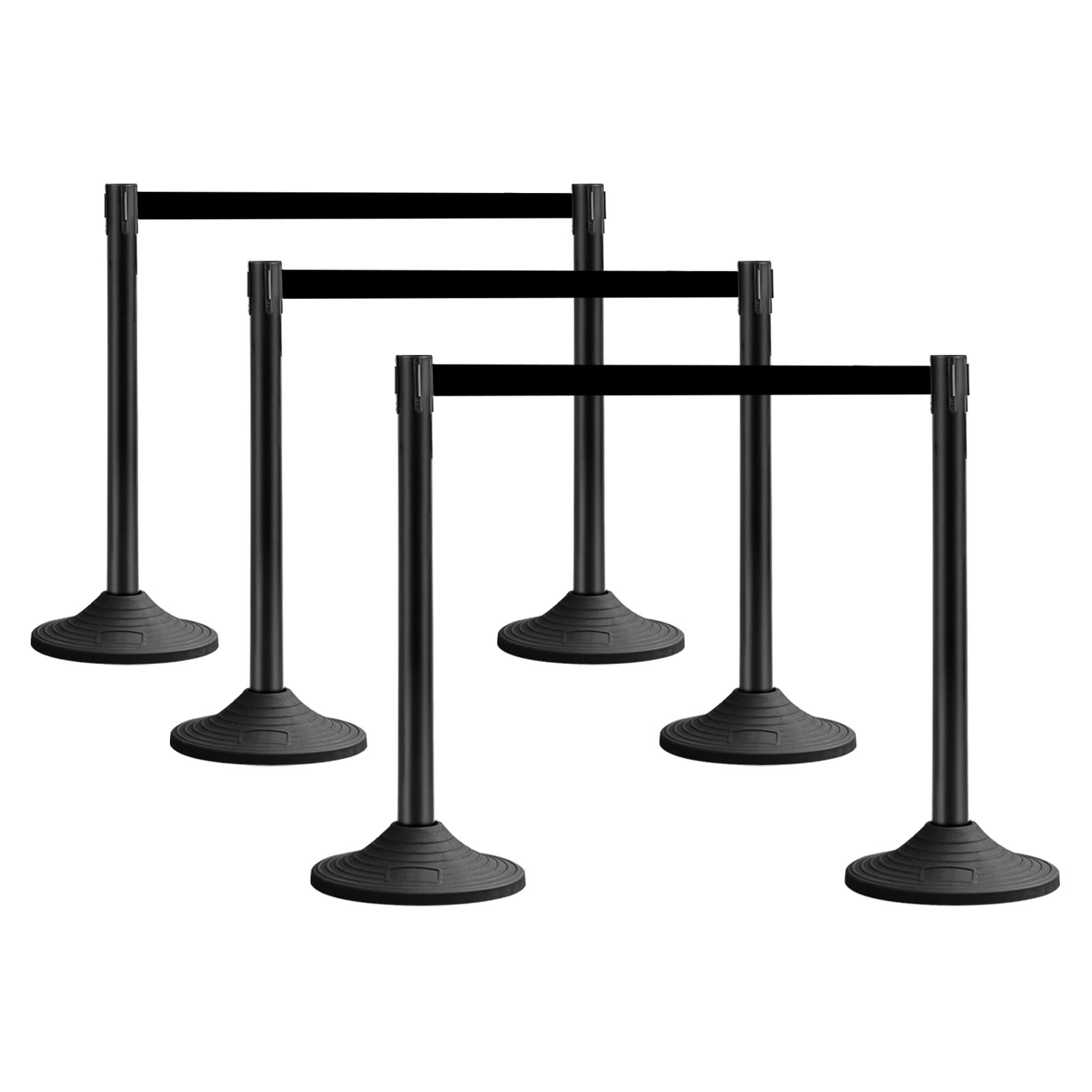 4/6 Pack Crowd Control Stanchions 10ft/3m Retractable Belt Crowd Barrier Posts