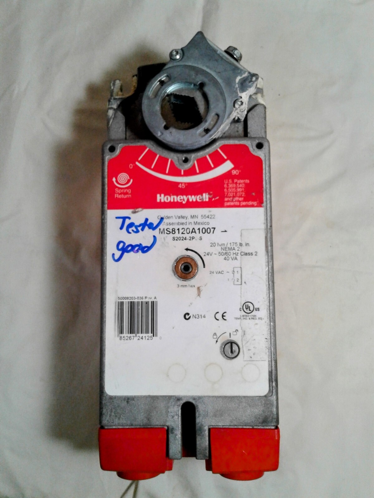HONEYWELL MS8120A1007  20Nm 175 in-lb 24 V Actuator  USED TESTED
