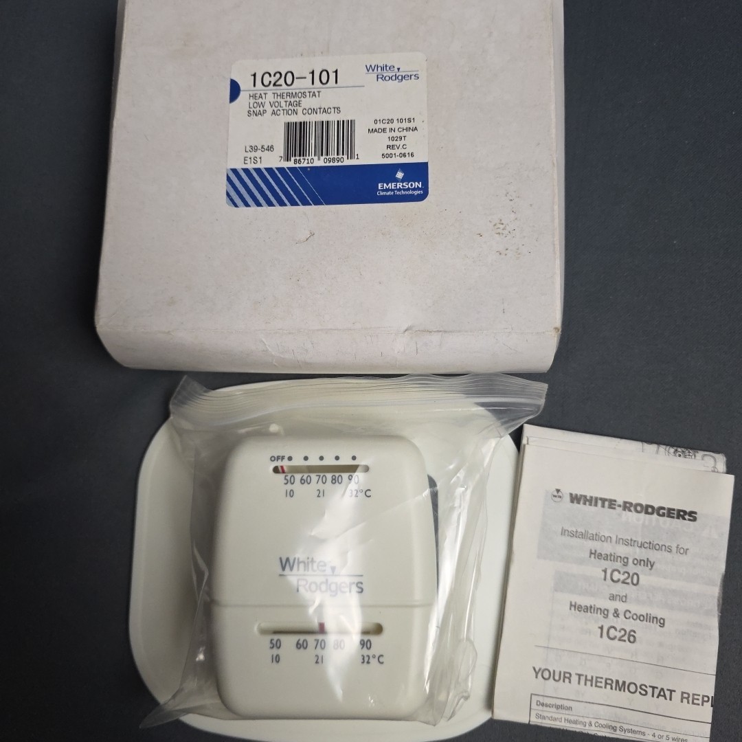 WHITE-RODGERS 1C20-101 WALL THERMOSTAT HEAT ONLY 24V New