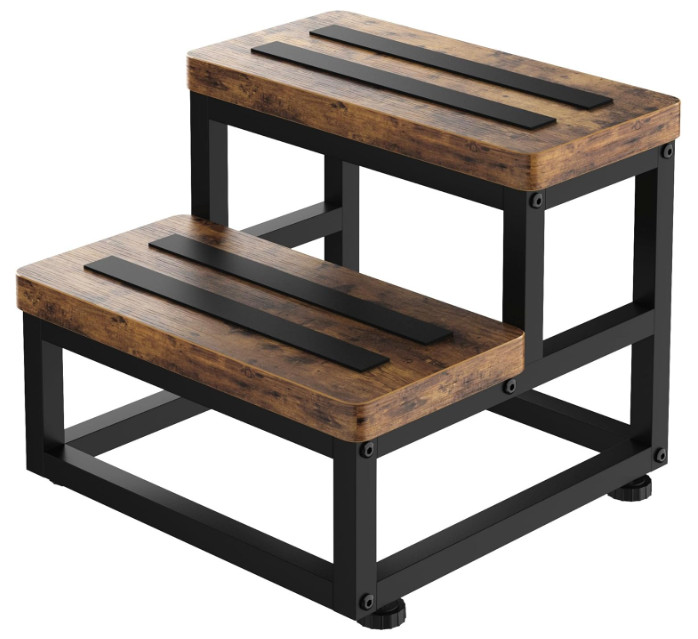 Taburete madera 2 peldaños antideslizante resistente 500lb cocina cama