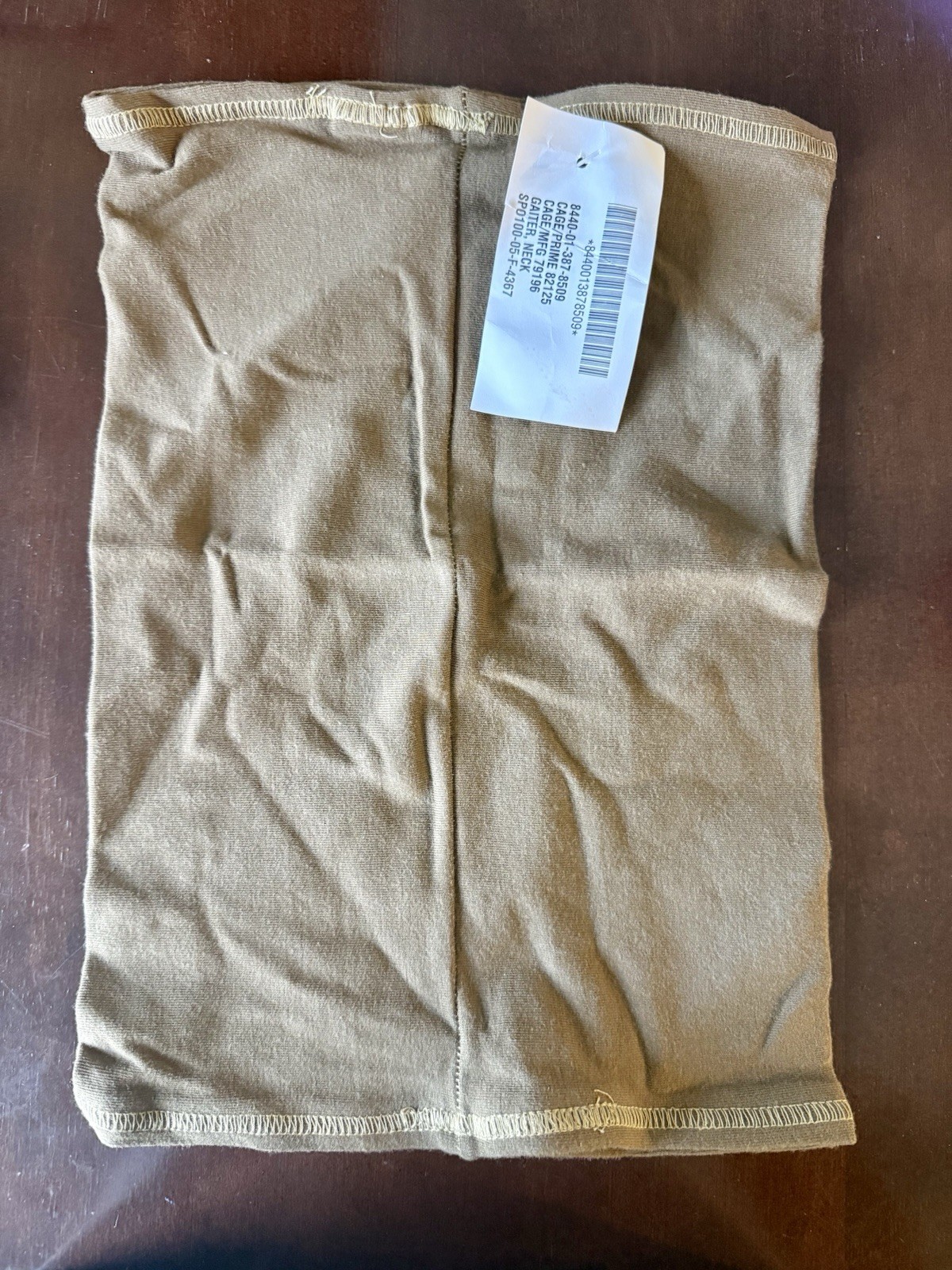 USGI Military Army Neck Gaiter Protects from Cold Dust Sun; Brown, New w/ Tags