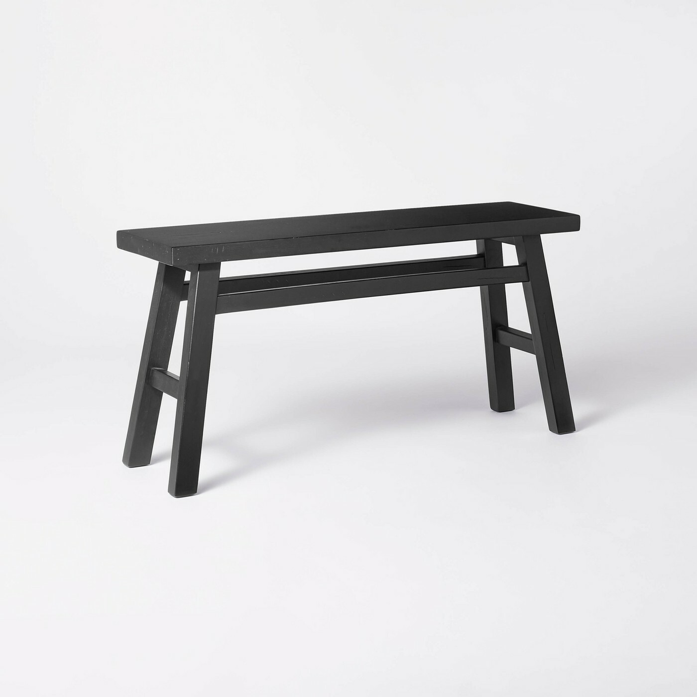 Thatcher Wood 36" Bench Solid Color Rubberwood Frame Black