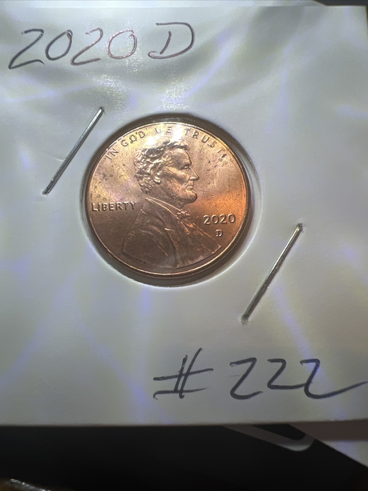 2020 D Lincoln Cent DDO UC
