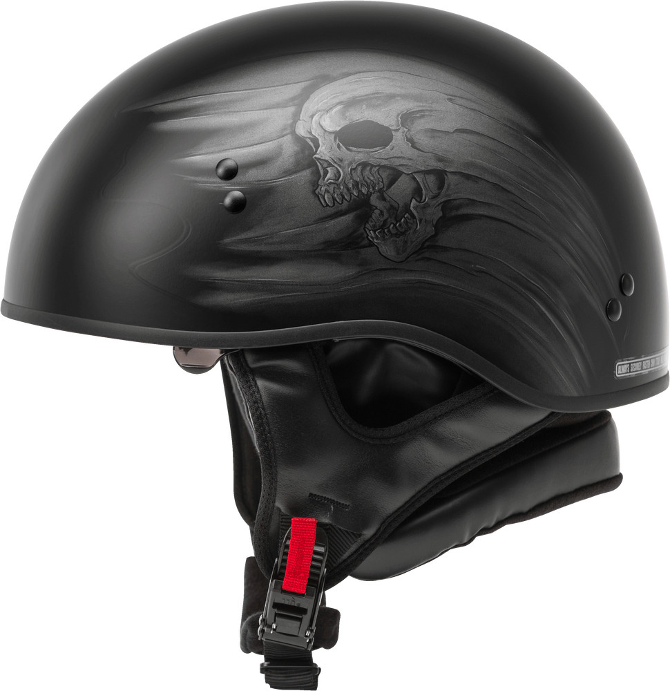 NEW GMAX HH-65 HALF HELMET RITUAL NAKED MATTE BLACK/SILVER- ALL SIZES-OFFROAD