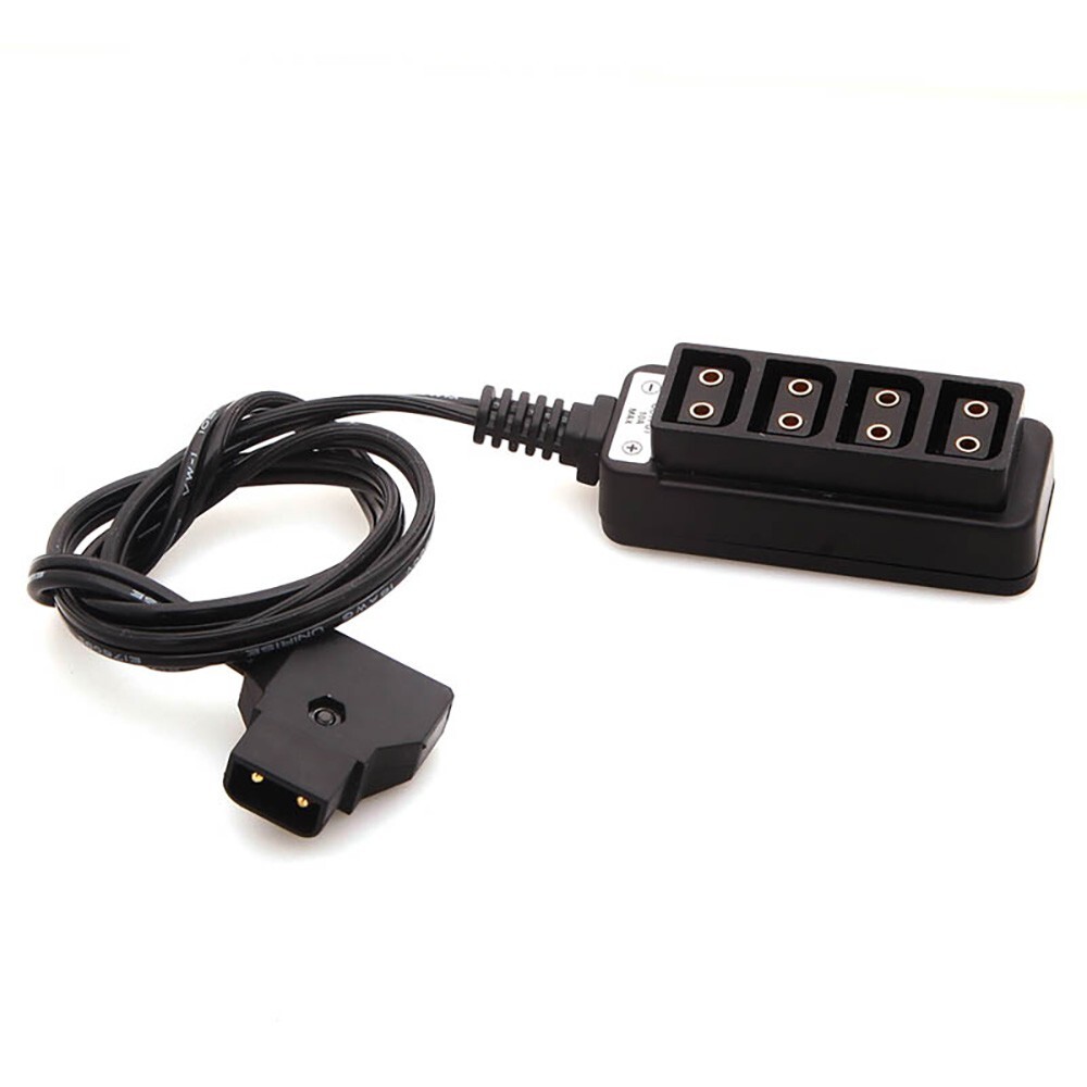 Male D-Tap Power Tap to 4 Female D-Tap P-Tap Hub Adapter Spring Cable for Sony