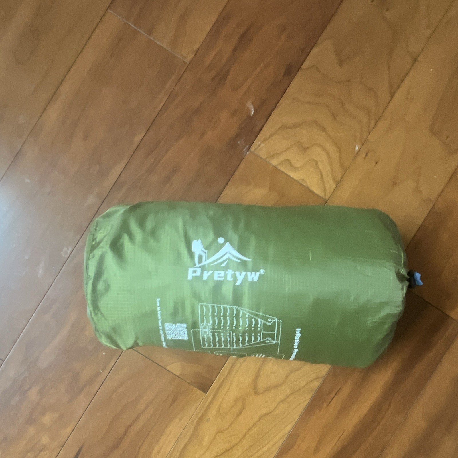 Pretyw Inflatable Single Camping Air Pad w/ Stuff Sack Green/Blue