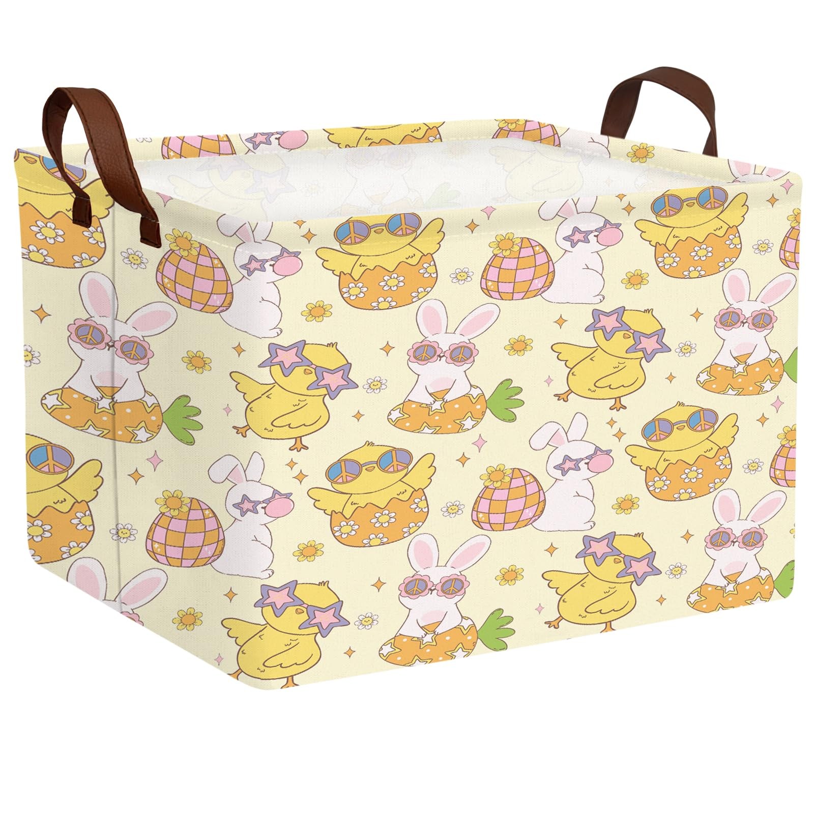 Large Rectangular Cute Kid Easter Basket Empty Bunny Eggs Easter Basket Gift ...