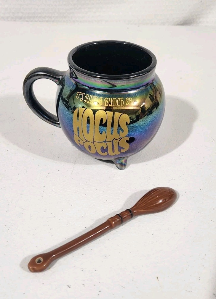 Disney Hocus Pocus Iridescent Cauldron Shaped Mug and Spoon Set