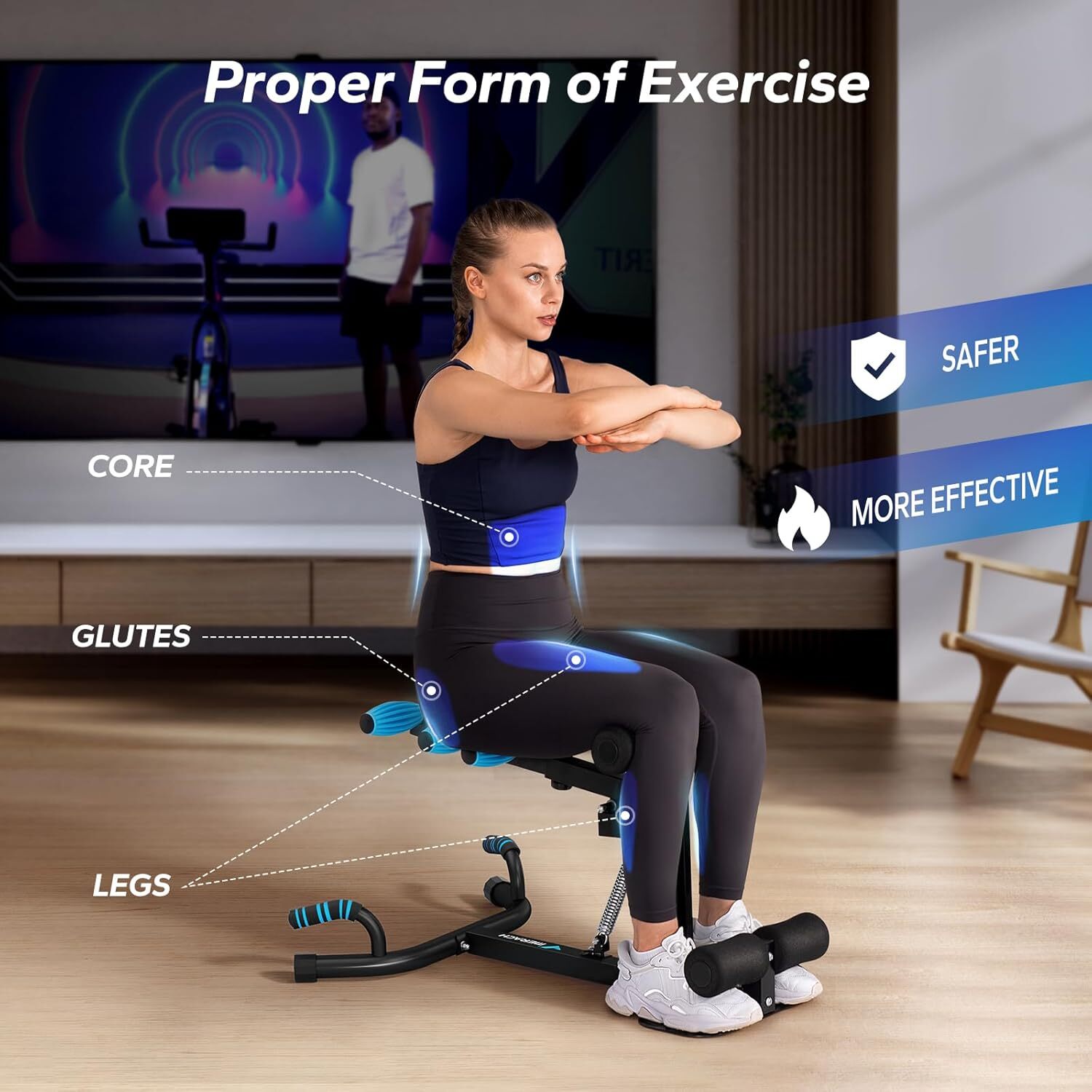 MERACH Deep Squat Adjustable Machine Glute Trainer Core Leg Workout for Home Gym