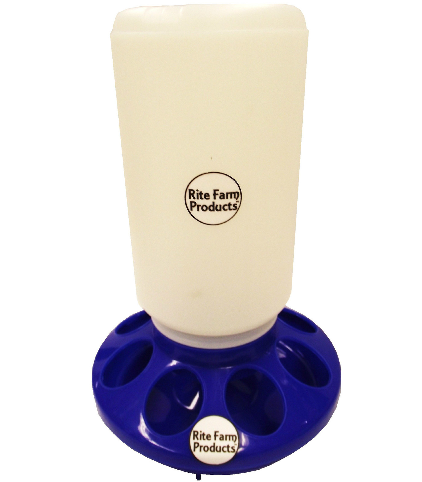 BLUE RITE FARM PRODUCTS FEEDER BASE & POLY QUART JAR POULTRY CHICKEN CHICK