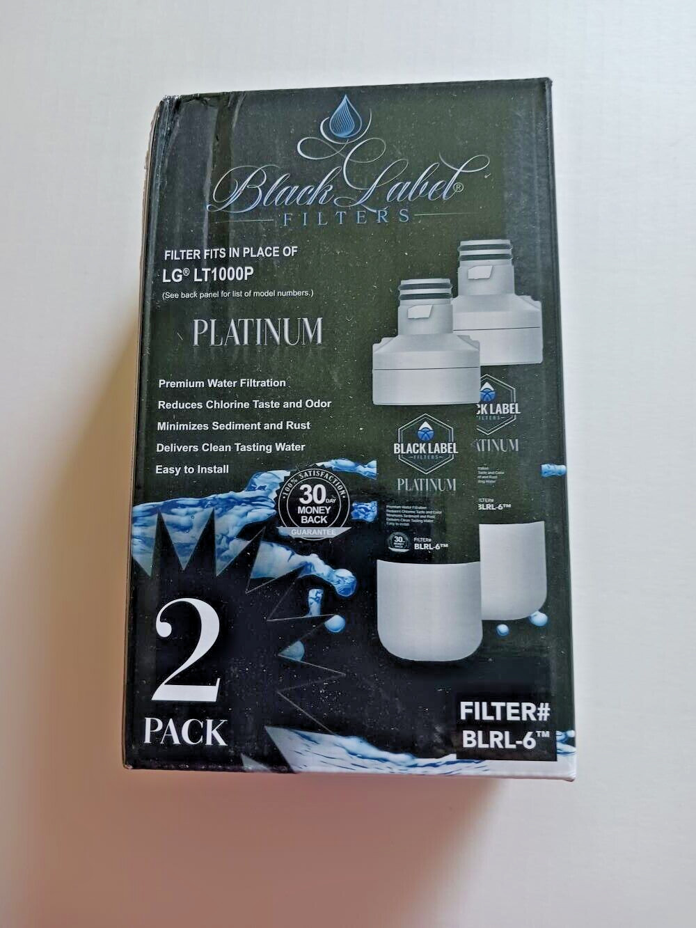 2-Pack LG LT1000P Black Label Platinum Refrigerator Water Filter