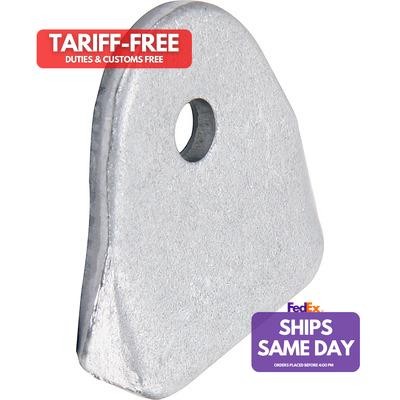 Allstar ALL60087, Set of 4 Natural Steel Gusset Tabs 4Pk Round Tube 1/4In Hole