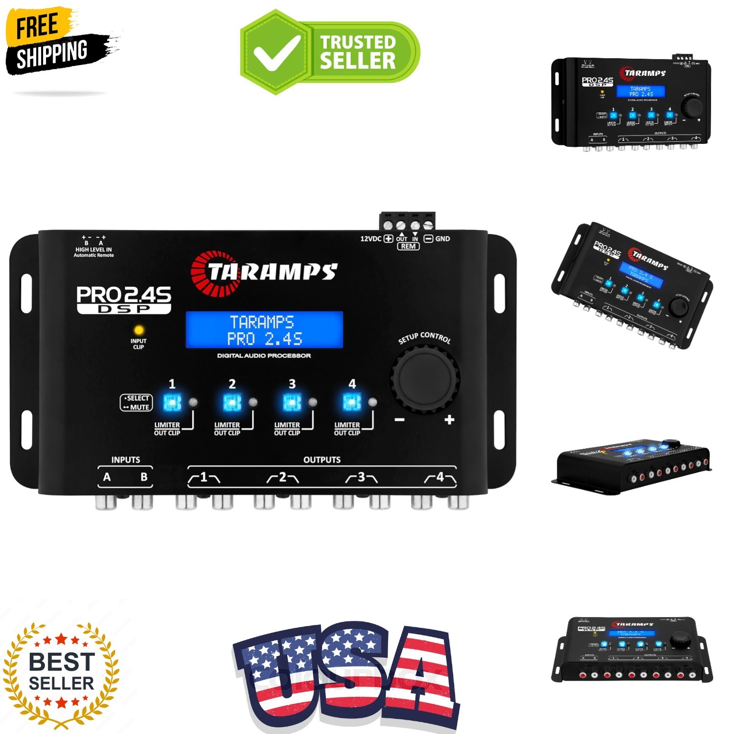 Pro 2.4S DSP Crossover full Digital Signal Processor and Equalizer with seque...