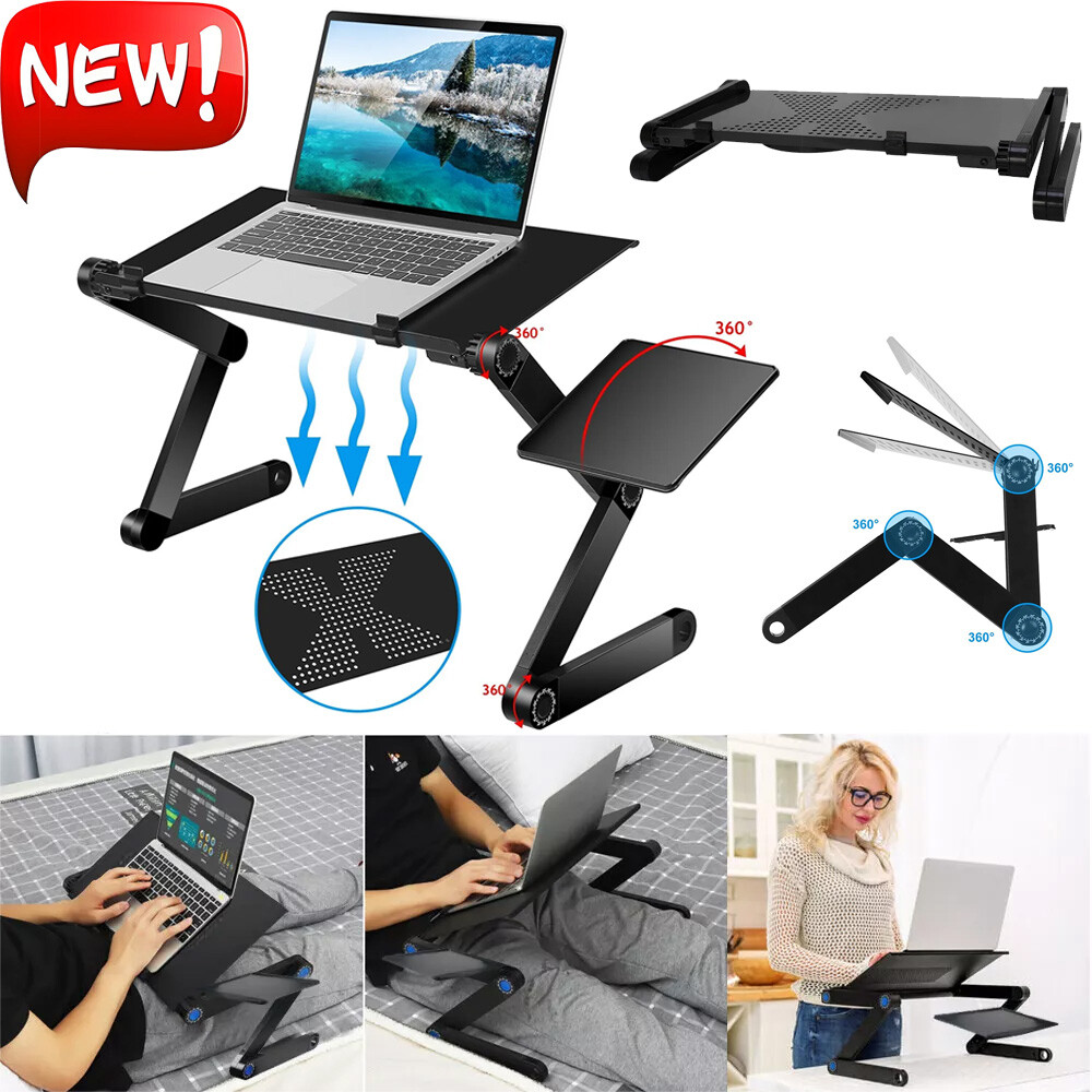 360° Adjustable Laptop Table Stand Lap Sofa Bed Tray Foldable PC Notebook Desk