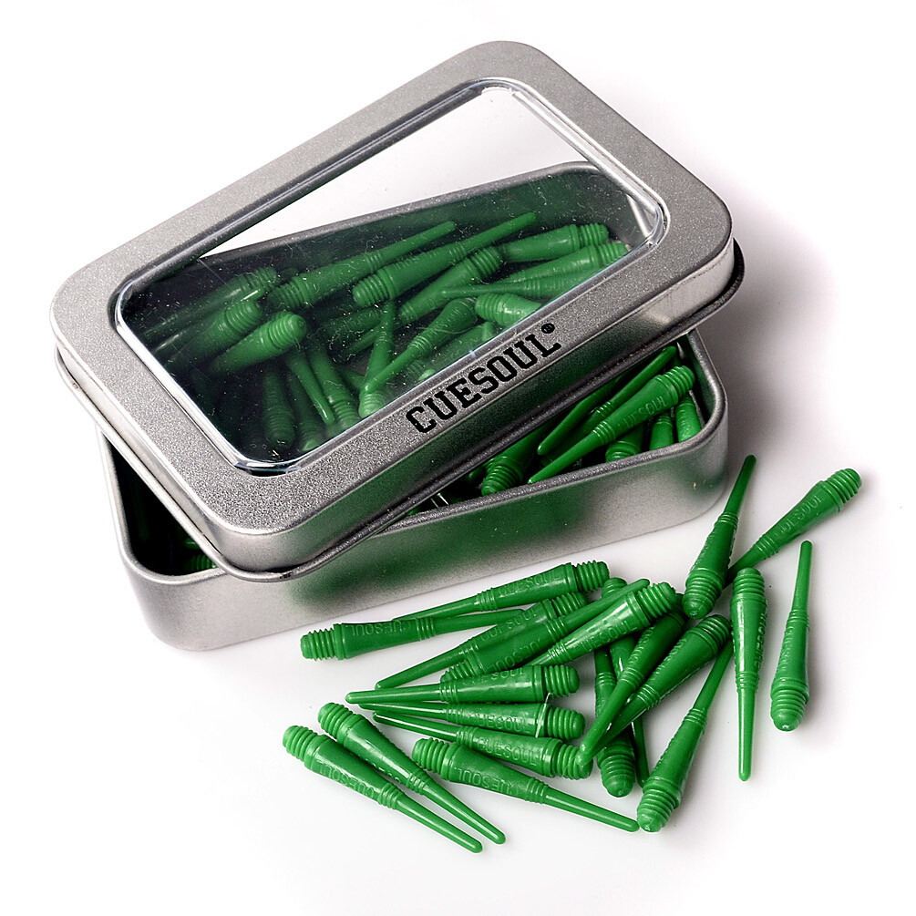 CUESOUL 100 PCS/Set Dark Green Soft Tip Points For Soft Tip Darts-32mm