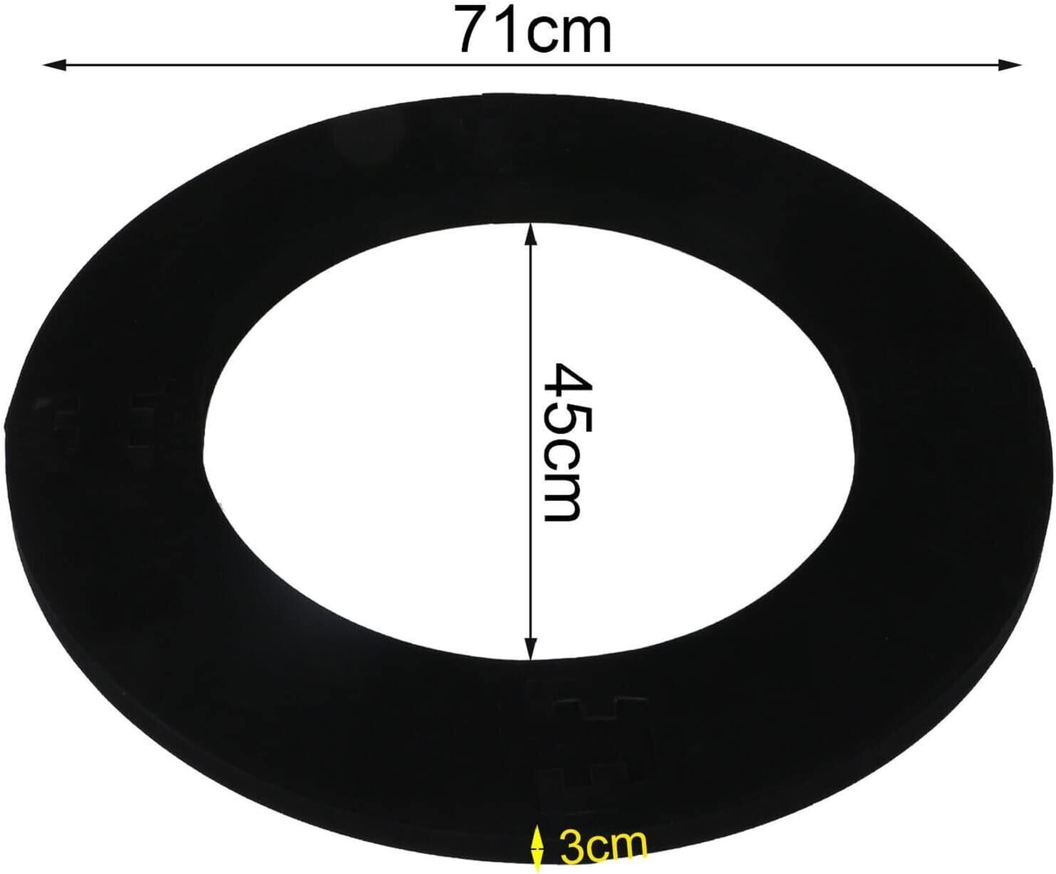 Protective Dartboard Darts Surround Wall Guard Protector Ring Plain Black 71cm ⌀