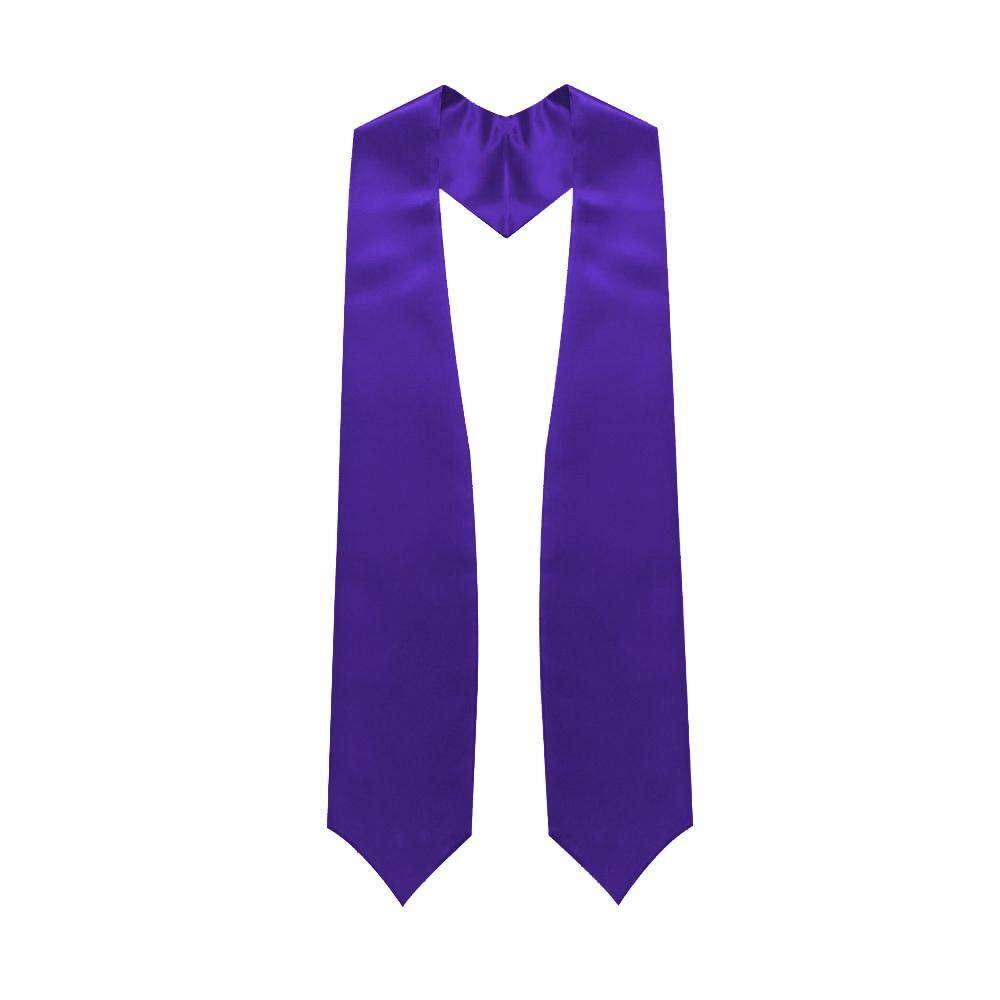 Endea Graduation Purple Adult Plain Color Stole 62 Inches Unisex