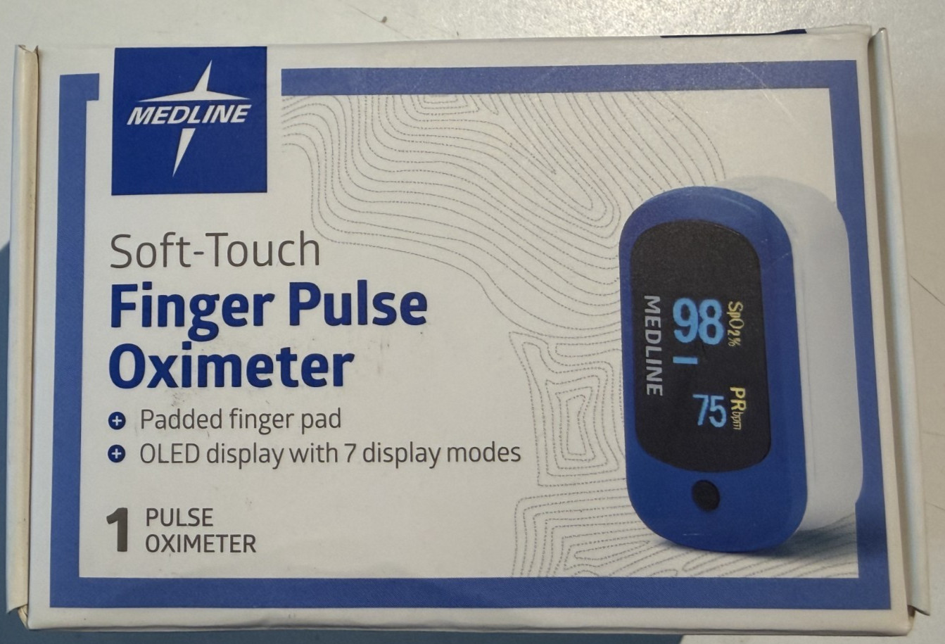 MEDLINE SOFT TOUCH FINGER PULSE OXIMETER- HCSM70S - Brand New