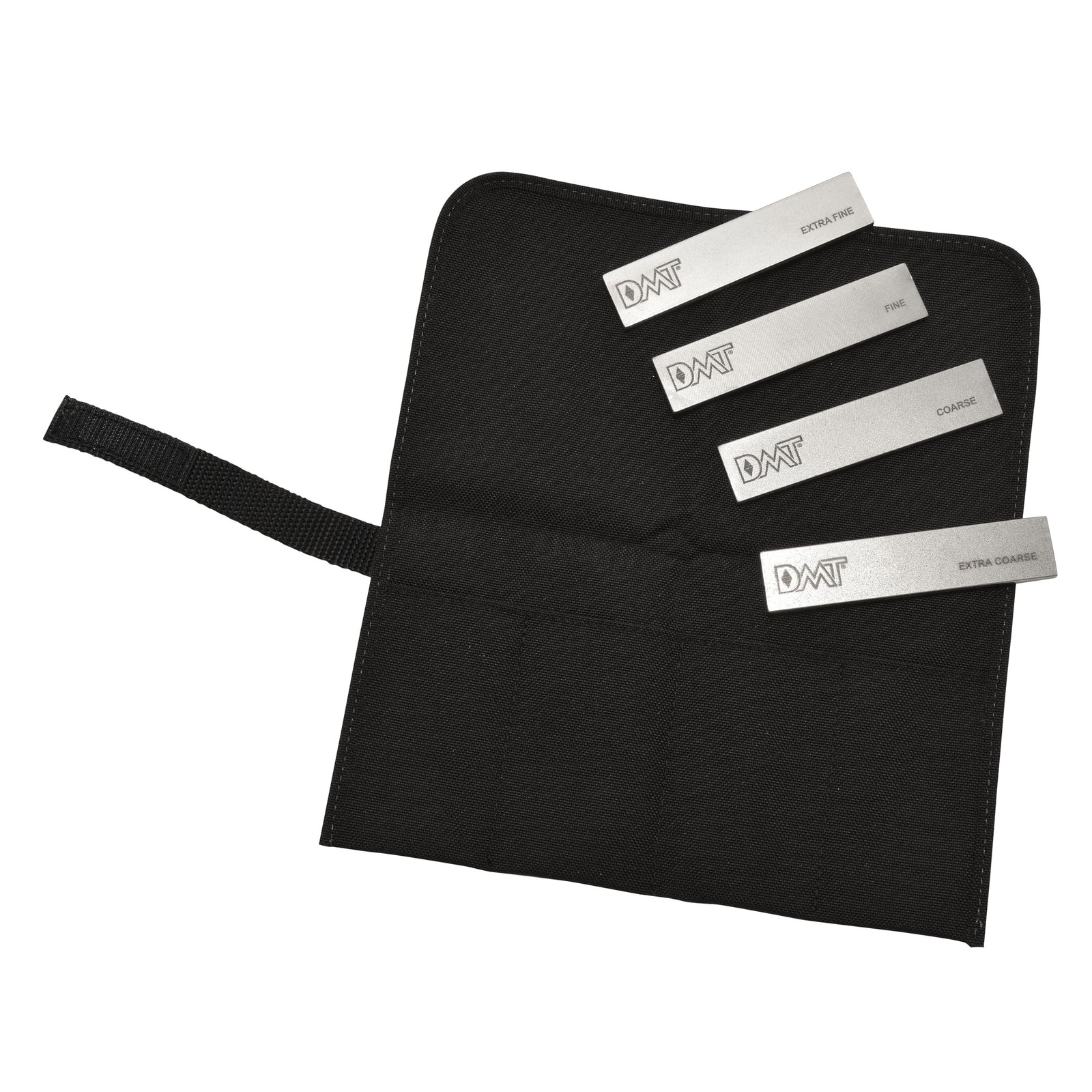 4" Dia-Sharp® Sharpener Kit with Pouch Stones, Black/Silver