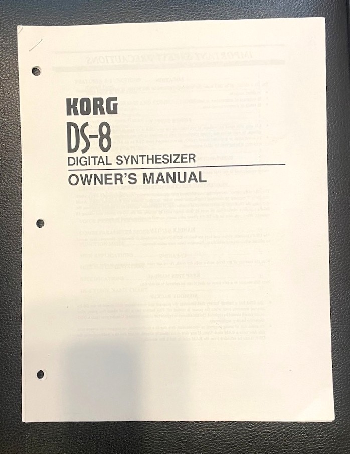 Korg DS-8 Owner's Manual