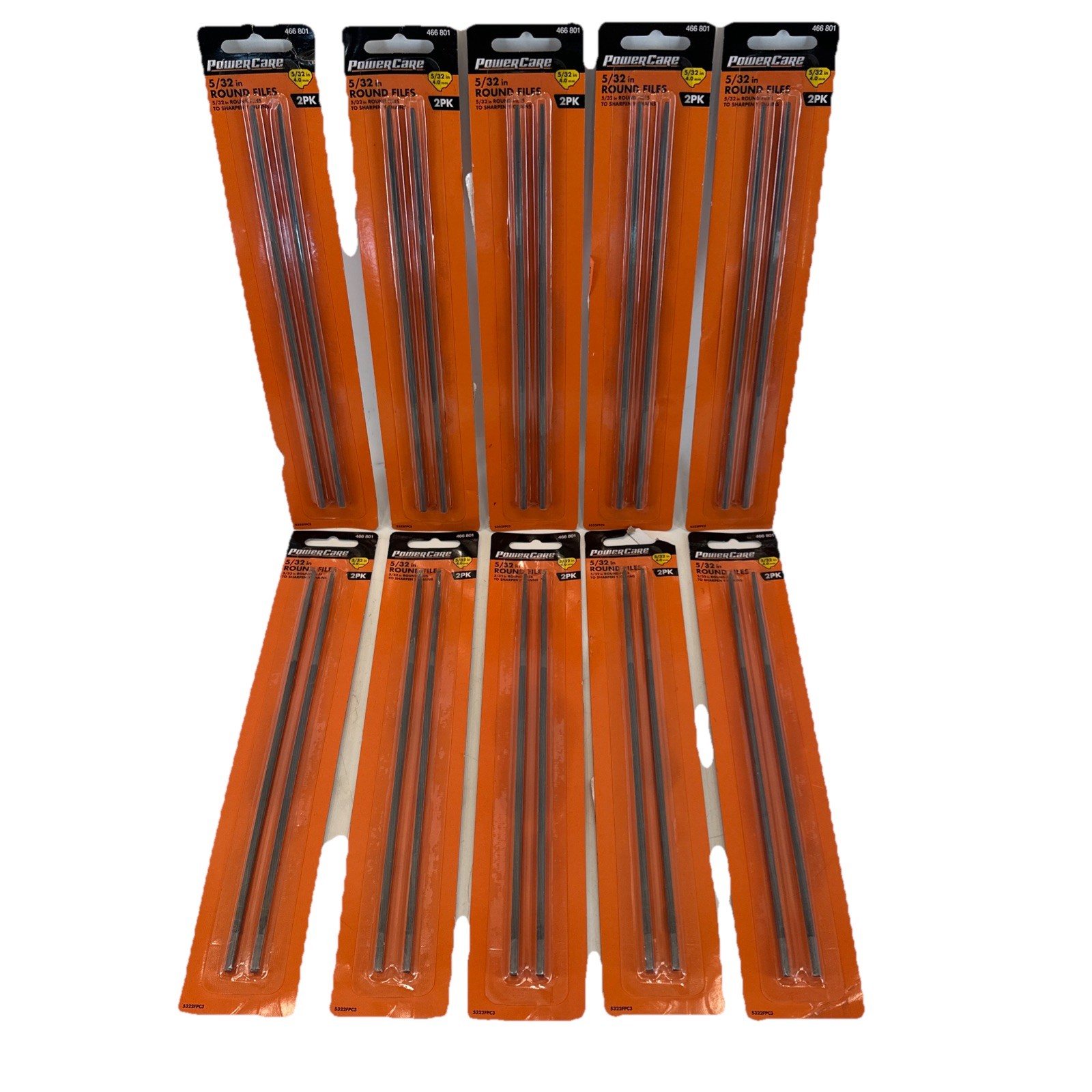 20 POWER CARE 5/32 in Round File 466-801 Sharpen Chains 10 Cards Of 2 BULK DEAL