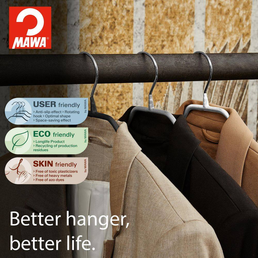 THD Explusive, Mawa 6PC Bodyform Steel Anti-Slip Coat Hanger Set, RED