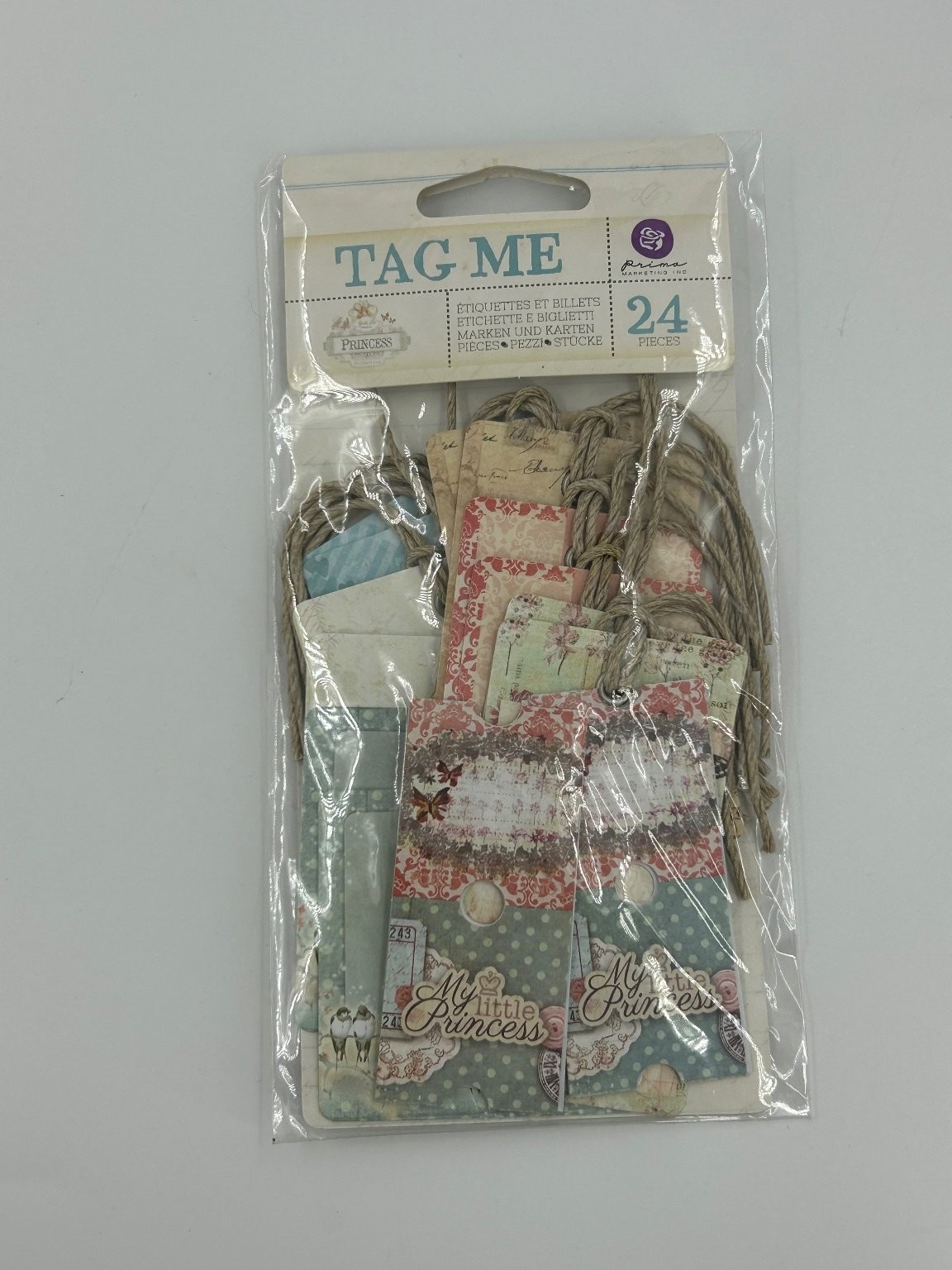 Prima Marketing Princess TAG ME Tags Scrapbooking Paper Craft Lot 24 PC