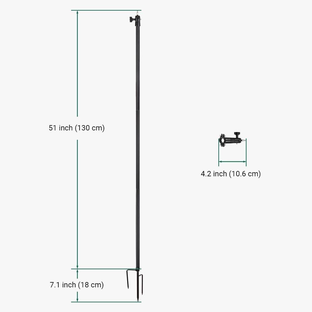 Versatile 2-in-1 Ground Stake Mount for Cameras & Solar Panels - Adjustable 51in
