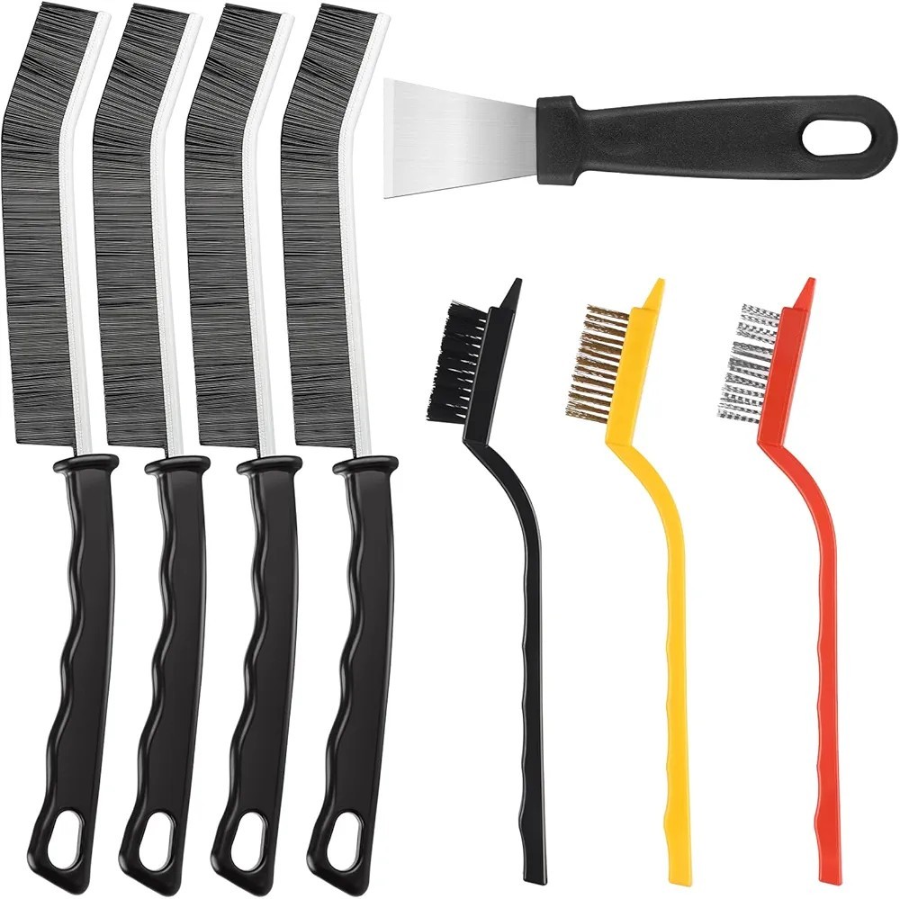 Crevice Cleaning Brush,8 Pcs Cleaning Supplies,Hard Bristle Crevice Cleaning Bru
