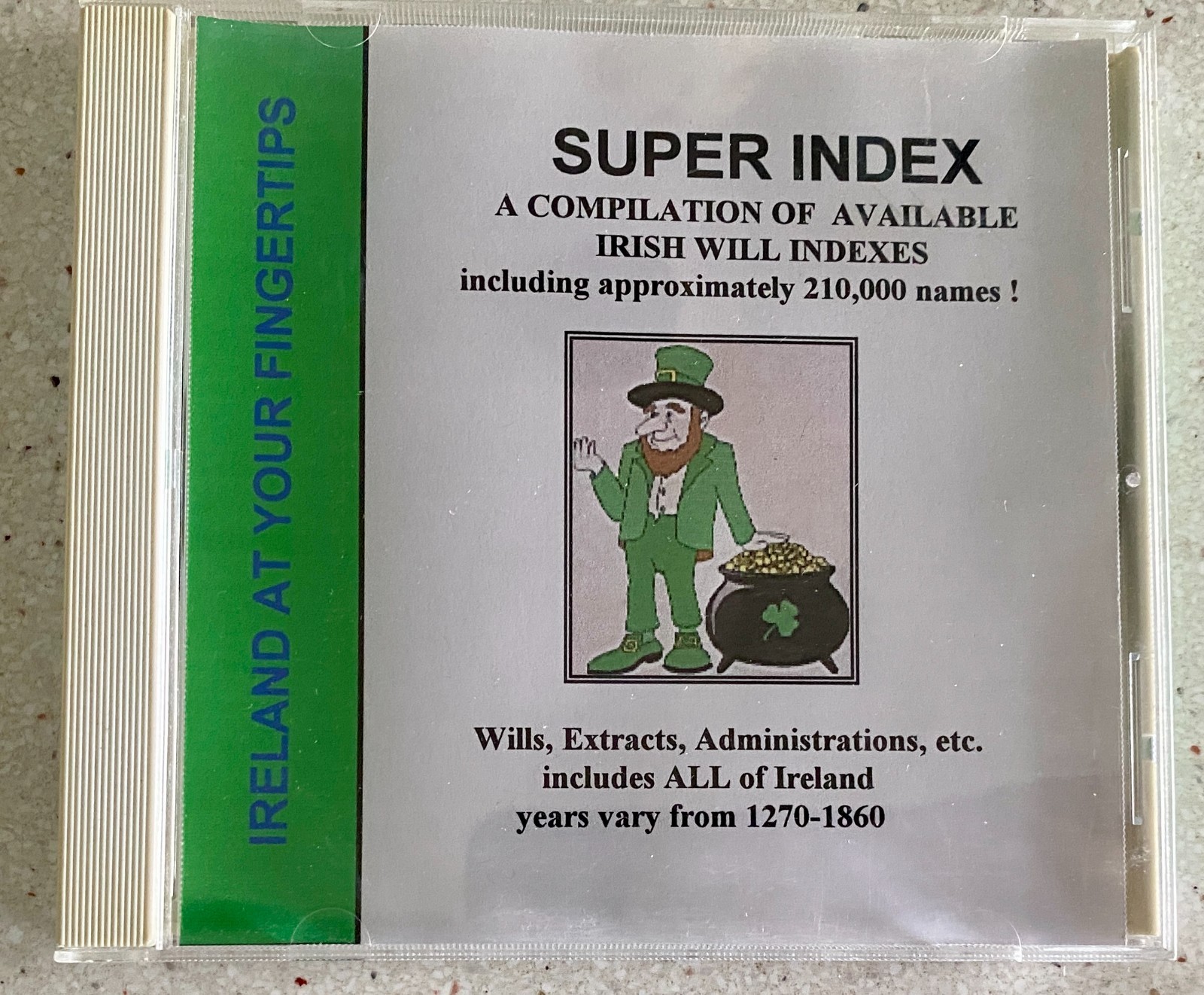 Super Index Compilation of Irish Will Indexes Ireland 1270-1860 210,000 Names CD