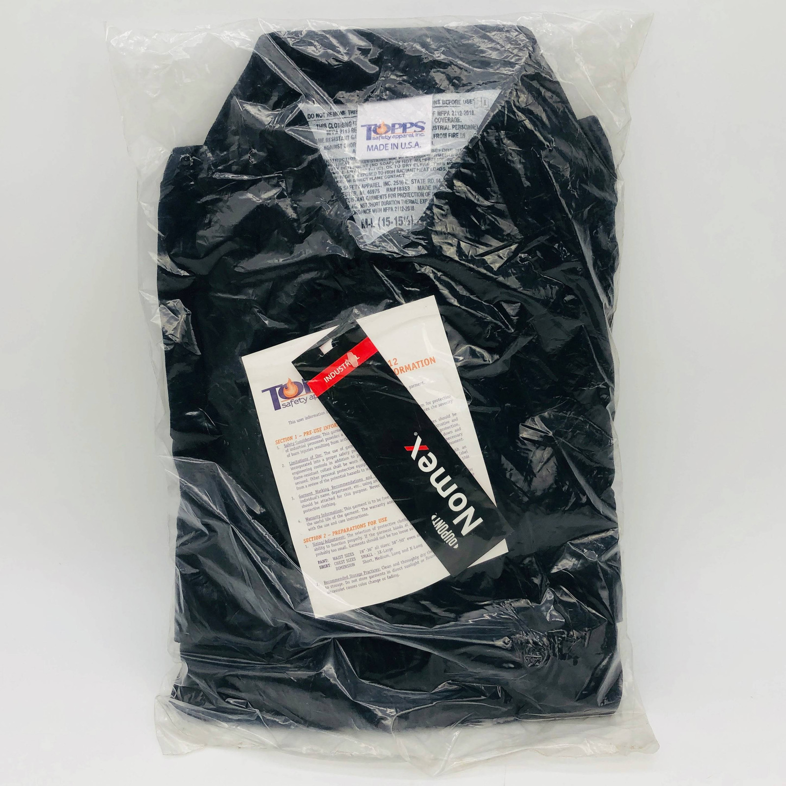 Topps SH155505ML Shirt Nomex Navy Medium Large 15 - 15-1/2 Long Sleeve