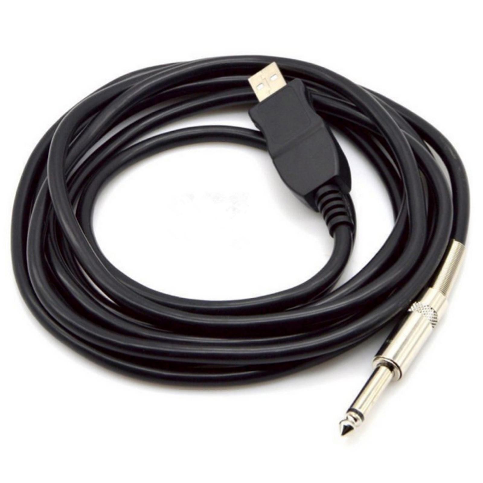 USB Guitar Bass To USB 6.3mm Link Cable adapter PC Recording USB Guitar cable