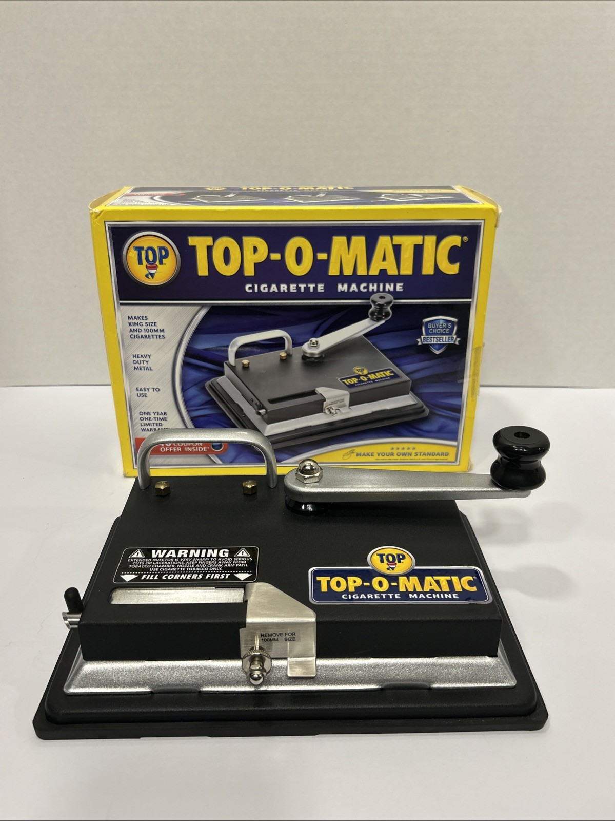 Top-O-Matic Cigarette Rolling Machine With Owners Manual & Original Box - Works