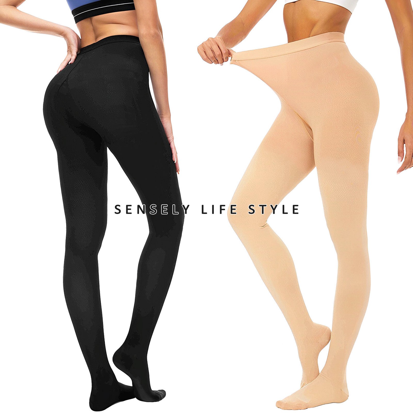 Leotardos Medias de Compresión 22-32 mmHg Cintura Alta Pantymedias Mujer Talla