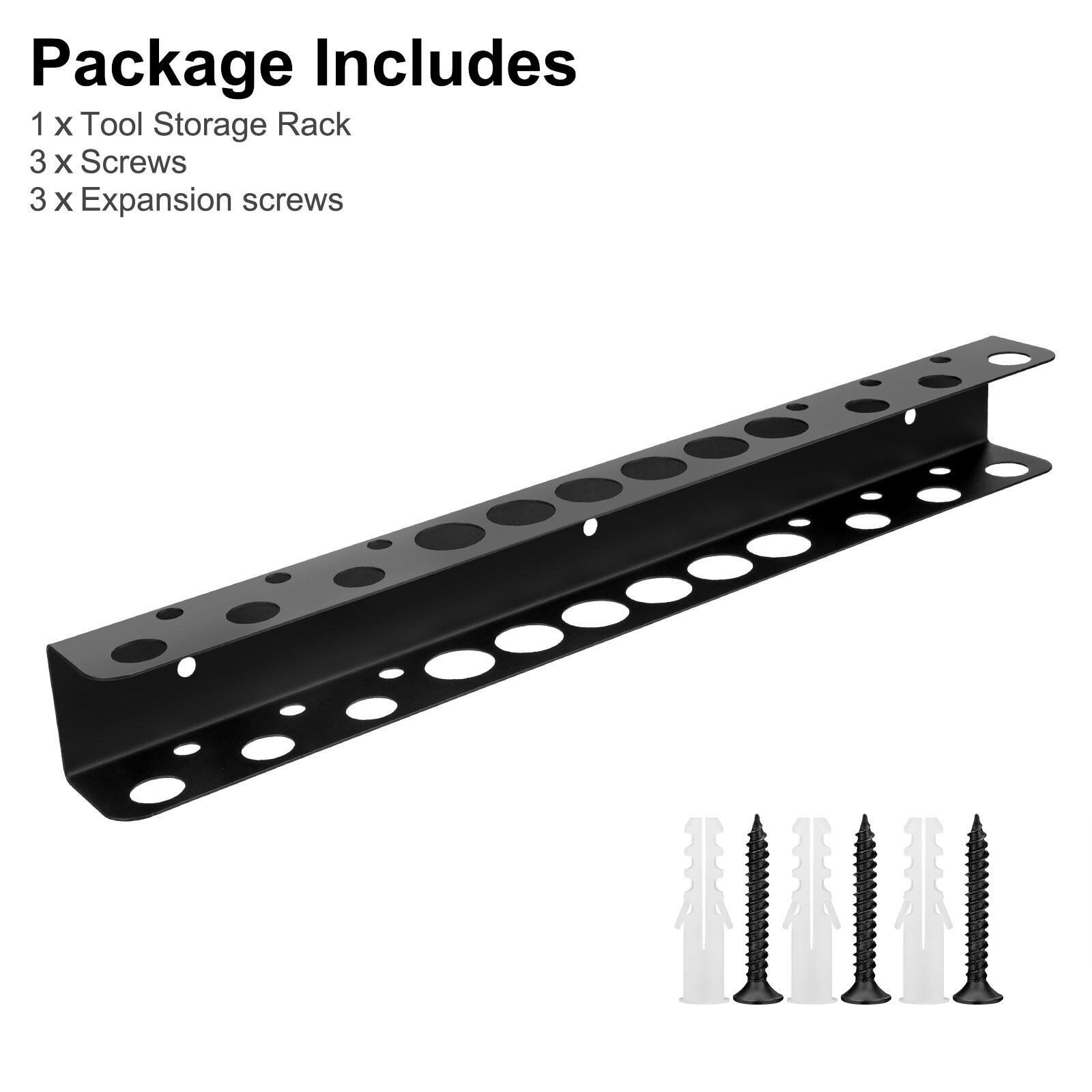 2xGarage Wall Mount Tool Storage Rack Screwdriver Organizer Hanging Holder Shelf