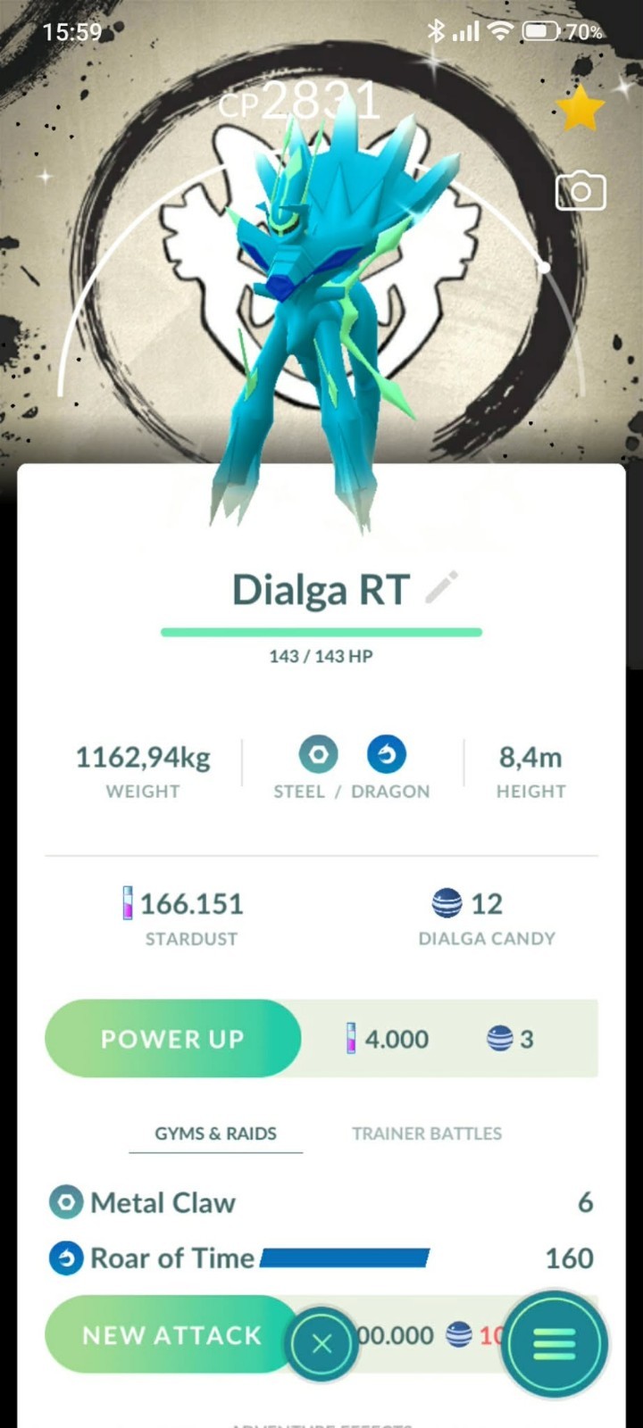 Pokemon Shiny Dialga Origin - Skill RT - BG Go Fest 2026 - Tr.a.d.e 20k or P.T.C