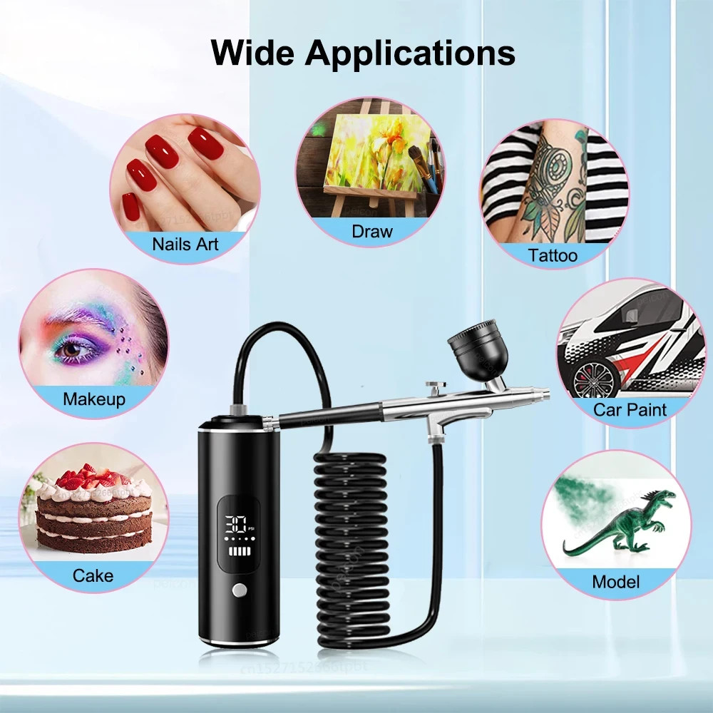 Portable Mini Compressor Airbrush Gun Spray Paint Artigia
