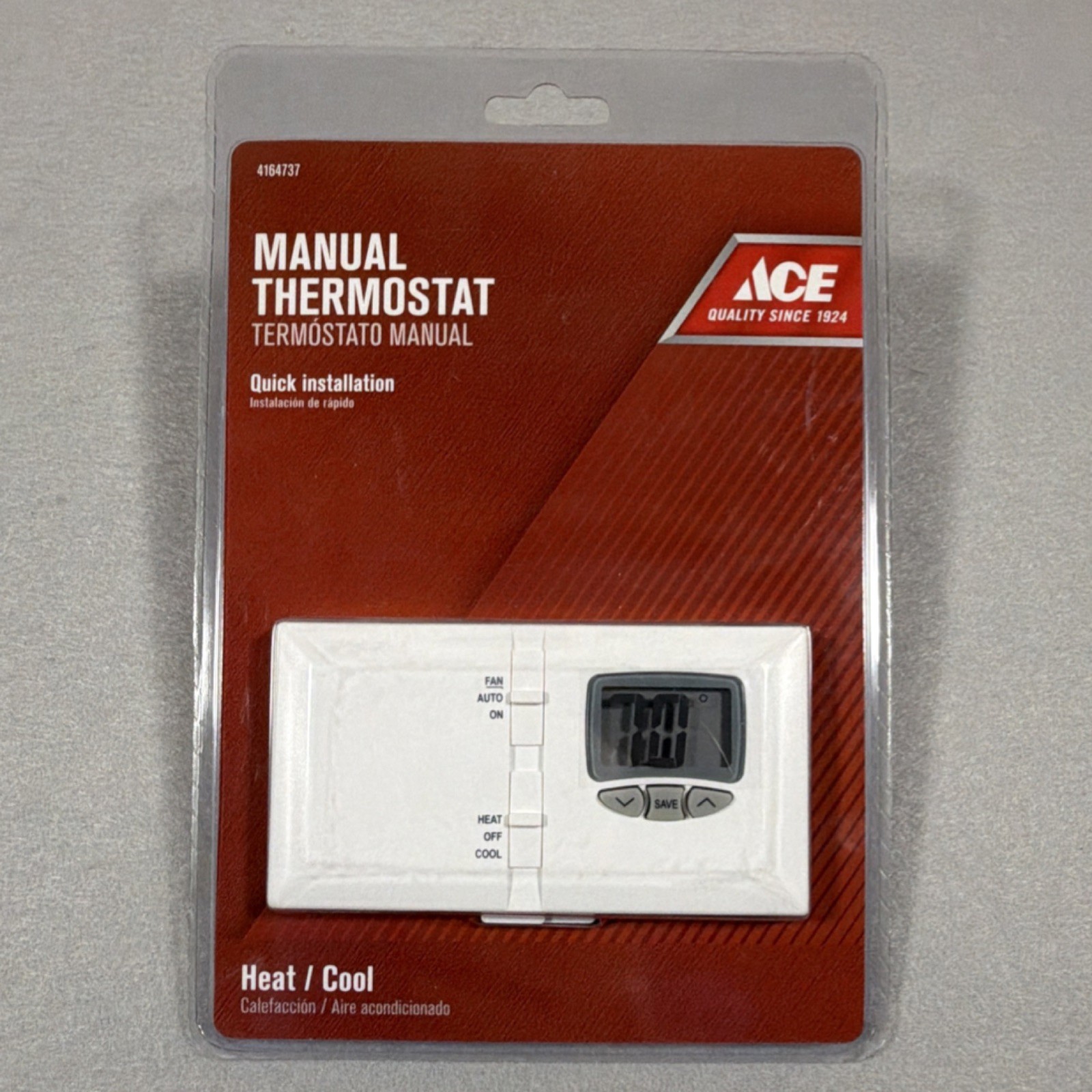 NEW ACE 4164737 Manual Thermostat Non-Programmable Heat Cool Low Voltage ADMH110