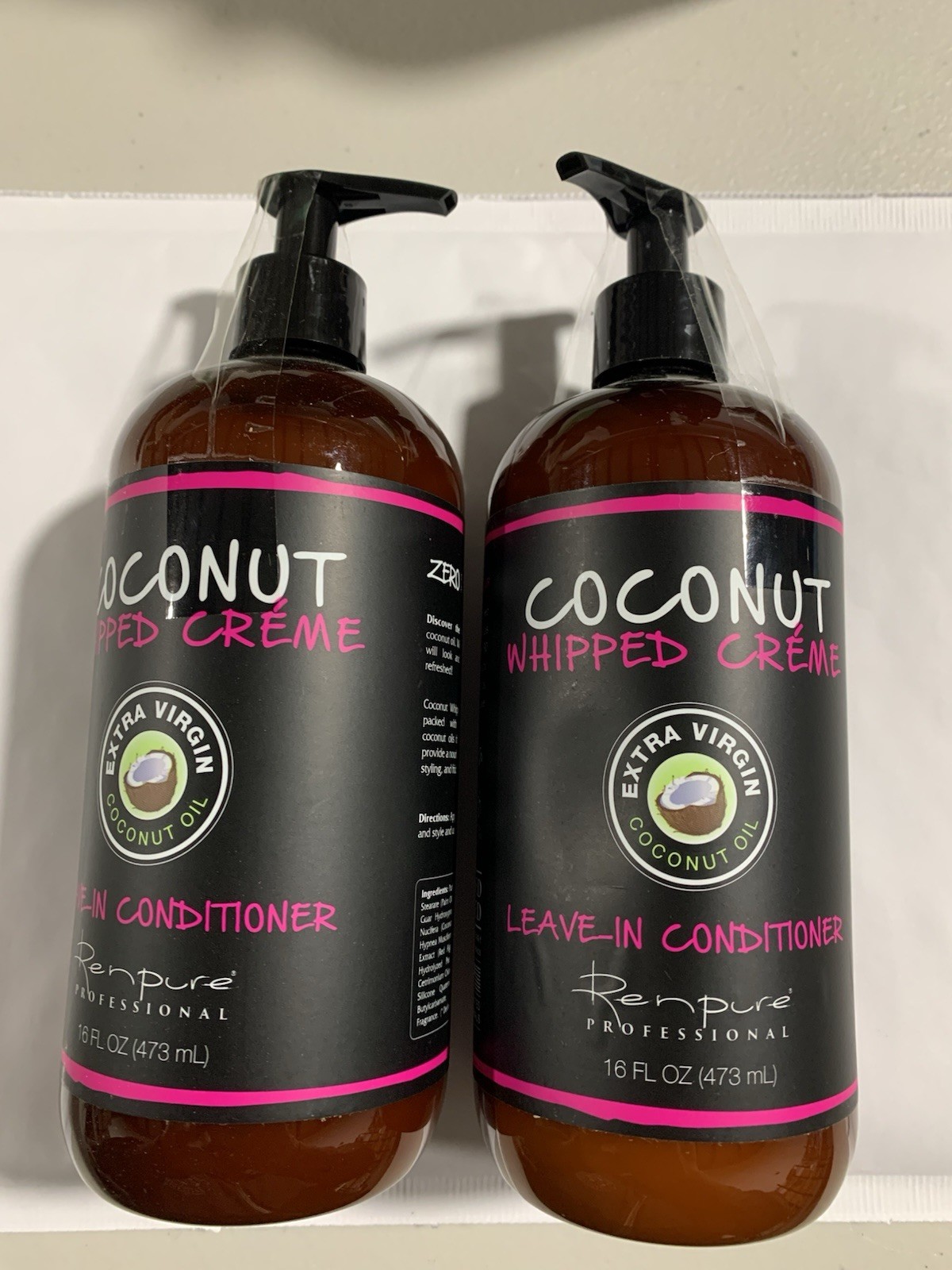 Pack Of 2 Renpure Coconut Whipped Creme Leave-In Conditioner 16 oz