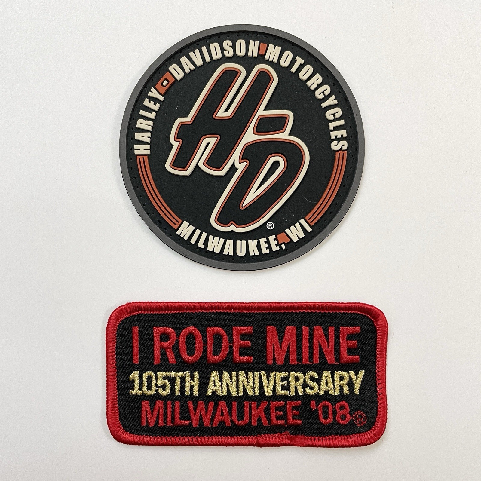 Harley-Davidson Motorcycle Patches Milwaukee WI Rubber Emblem & I Rode Mine 2008